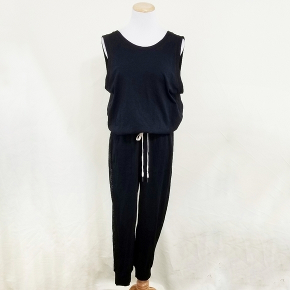 N:Philanthropy Dawn jumpsuit black Cat mesh Lounge Women's Size large NWT - Picture 2 of 9